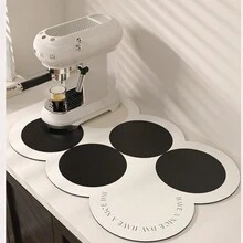 1個復古氣氛的圓形咖啡墊,廚房防滑防油碗盤杯具墊