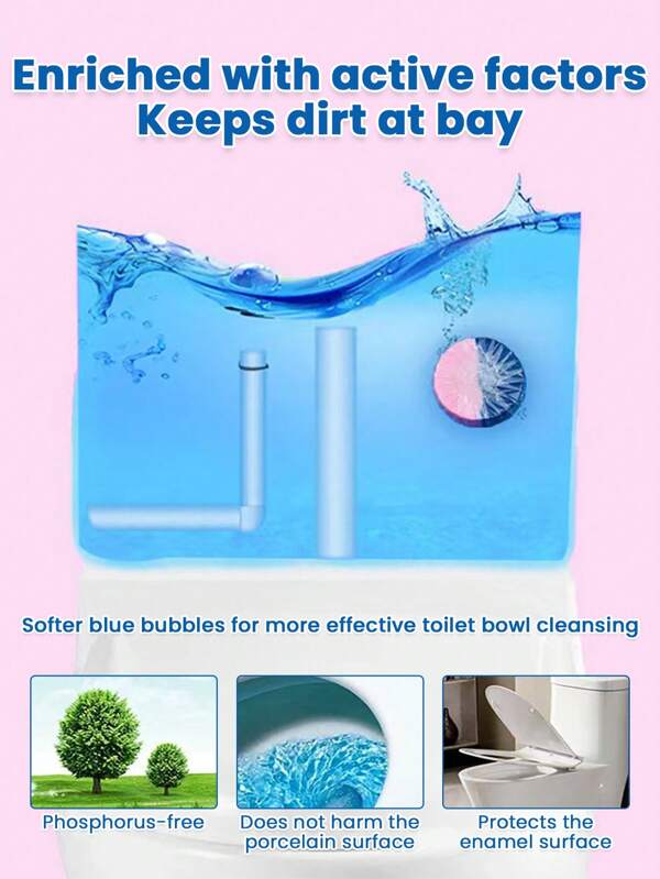 8pcs DualColor Toilet Cleaning Tablets, Toilet Bowl Cleaner Deodorant