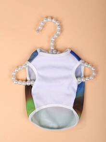 1件卡通狗印花馬甲寵物衣服,柔軟舒適適合四季穿著 - 彩色 - 查看 4