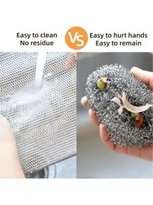 8pcs Multipurpose Wire Miracle Cleaning Cloths,  For Wet And Dry Mesh Microfiber Cleaning Cloth For Metal, Kitchen, Dishes - Silver - View 7