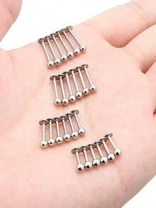 24入組monroe唇鏈,helix耳環,tragus軟骨標牌,手術鋼穿刺珠寶,適用於男女,尺寸20-12g - 銀色 - 查看 3