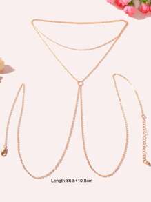 Minimalist Body Chain - Yellow Gold - View 4