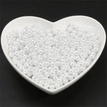 3mm-20mm白色仿珍珠圓形仿珍珠間隔鬆散珠子diy珠寶製作項鍊手鍊耳環配件 - 白色 - 查看 11