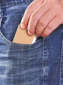 1pc/100sheets Premium Detachable Pocket Portable English Word Blank Mini Sticky Note Notebook With Ring Binder Card Holder - Brown Cover - View 7