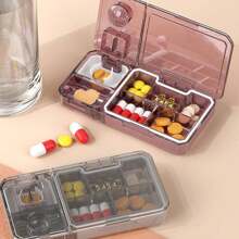 1入裝方便攜帶藥箱,附藥片切割器,多格別隔儲存藥片 - 彩色 - 查看 1