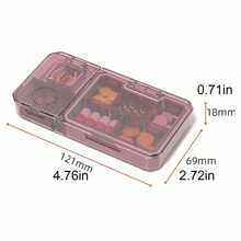 1入裝方便攜帶藥箱,附藥片切割器,多格別隔儲存藥片 - 彩色 - 查看 2