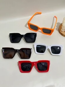 个性化扭曲方形 PC 框架时尚女士眼镜， - 彩色 - 查看 2