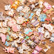 新到貨10入組/套各式各樣亞克力樹脂油垂滴鋼琴卡通貓吊墜收藏品,適用於男女適用的手作珠寶制作,情人節禮物 - 時尚節日 - 查看 3