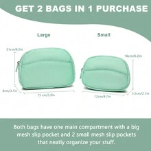 Myhozee 2入組女士化妝包、小型化妝包、旅行化妝包、便攜洗漱包、化妝品組織袋 - 粉色 - 查看 5