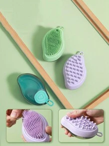 Pet Cleaning Tool, Mango Shaped Bath Brush With Fine Bristles And Refillable Bathing Solution For Cats And Dogs - Multicolor - View 6