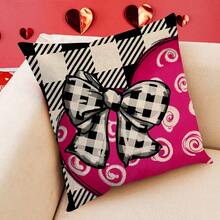 4入組情人節方格紅心卡車及字母圖案枕套,家居裝飾沙發紀念婚禮枕套,17.7''x17.7'',不包含枕芯 - 彩色 - 查看 6