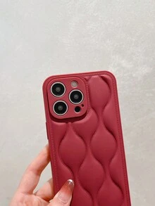 1入組細緻噴霧芳香風格高端波紋拼接羽絨保護手機殼,適用於iphone 15/15pro/15pro Max/11/12/13/14/11pro Max/12pro/12pro Max/13pro/13pro Max/14pro/14pro Max - 彩色 - 查看 4