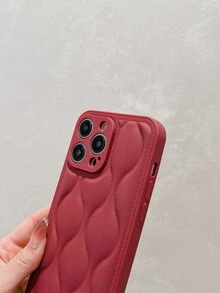 1入組細緻噴霧芳香風格高端波紋拼接羽絨保護手機殼,適用於iphone 15/15pro/15pro Max/11/12/13/14/11pro Max/12pro/12pro Max/13pro/13pro Max/14pro/14pro Max - 彩色 - 查看 3