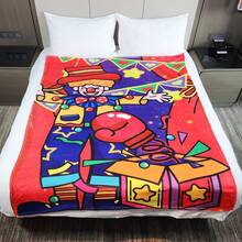 1片舒適暖和的絨毛休閒毛毯,溫暖的拋毯,辦公室沙發午睡毯,愚人節小丑高清數字印刷,兒童、青少年、情人節禮物 - 彩色 - 查看 6