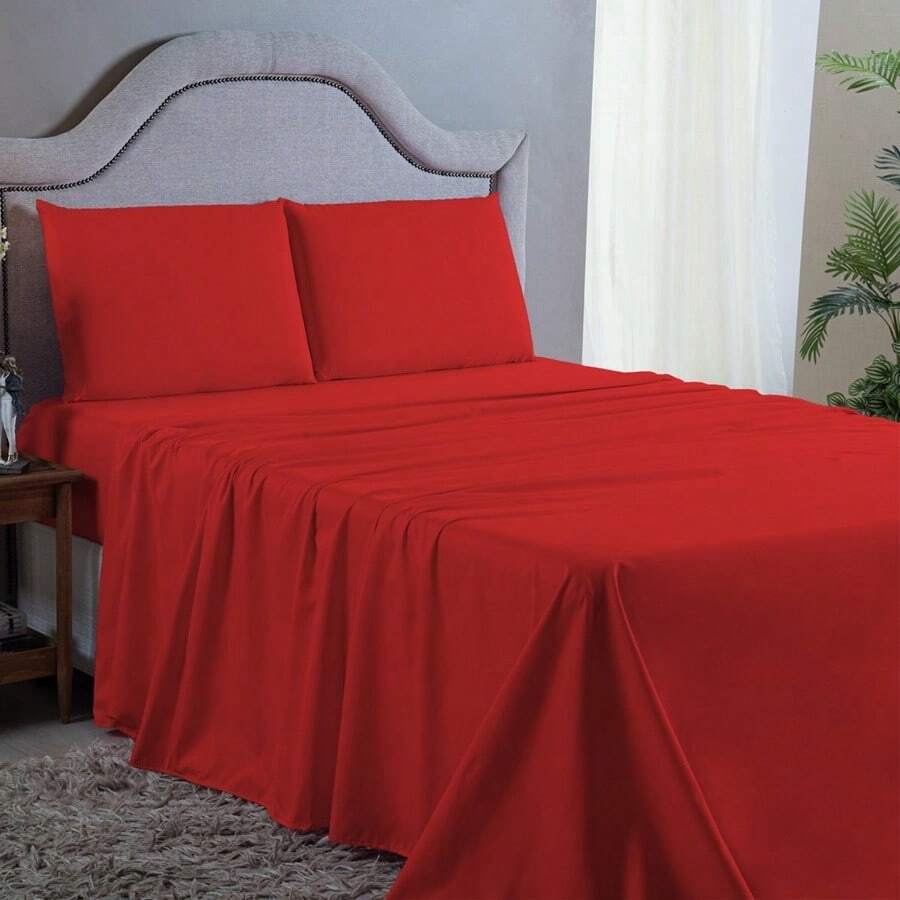 Sheet Sets With Pillowcases - 紅色 - 查看 1