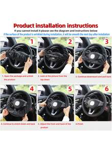 MEIKAXIU 1 Vỏ Vô Lăng Ô Tô Da PU Dập Nổi 3D Thoải Mái, Không Có Vòng Trong, Phụ Kiện Xe Hơi, Phù Hợp Với Vô Lăng 14.5-15 Inch - Hồng - Xem 8