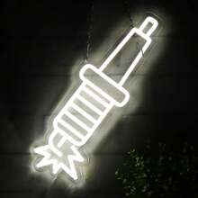 火花塞設計led霓虹燈招牌,適用於卧室、商業、車庫、汽車店、聖誕生日派對,含5v電源適配器 - 白色 - 查看 3