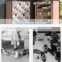 1入組6層5格增厚鋼管和塑料鞋架收納架,附帶防塵蓋,堅固耐用,適用於臥室、客廳和門廳。 - 咖啡棕 - 查看 3