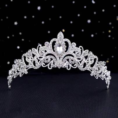 Korona z kryształkami dla panny młodej, idealna do fotografii ślubnej i jako dodatek do eleganckich, formalnych strojów, tiary i akcesoriów na Walentynki
