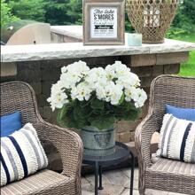 1/2/4pcs 14" Large Artificial Geranium Faux Plastic Purple Flowers For Home Wedding Kitchen Garden Table Centerpieces Indoor Outdoor Decor Fake Plants Room Decor Fall Decor Autumn Decor Centerpieces - White - View 4