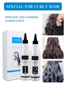 Nanm 快速燙髮水 無需軟化 冷熱燙髮 膠原蛋白 沙龍用 300ml*2 - 白色 - 查看 1