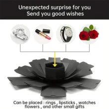 1入組創意diy爆炸盒,約會回憶和派對裝飾,用於生日、周年、婚禮、情人節等,作為派對小禮物及手工相簿盒子 - 黑色 - 查看 7