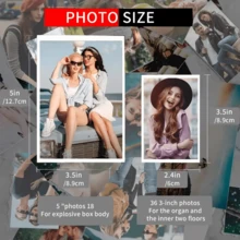 1入組創意diy爆炸盒,約會回憶和派對裝飾,用於生日、周年、婚禮、情人節等,作為派對小禮物及手工相簿盒子 - 黑色 - 查看 8