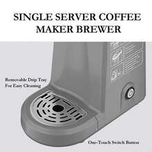 CHULUX Single Cup Coffee Maker, Upgraded One Cup Quick Brewing Coffee Machine, All-In-One Simple Coffee Brewer, Compatible With & Ground Coffee & Tea, Mini Coffee Maker Brews In Minutes - Light Grey - View 6