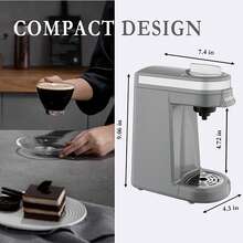 CHULUX Single Cup Coffee Maker, Upgraded One Cup Quick Brewing Coffee Machine, All-In-One Simple Coffee Brewer, Compatible With & Ground Coffee & Tea, Mini Coffee Maker Brews In Minutes - Light Grey - View 9