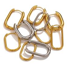 2pcs Stainless Steel Rectangular Geometric Earrings Fashion Simple DIY Earrings Jewelry Accessories - Rectangular Earrings - View 1