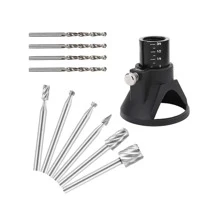 1套電鑽雕刻磨削工具配件和1入組鑽頭旋轉工具 - 黑色 - 查看 6