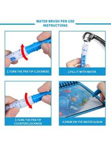 1本水畫書中文字符寧靜書,嬰兒塗鴉上色書附水筆教育玩具,幼兒園孩子必備的忙碌書 - 黃色 - 查看 4