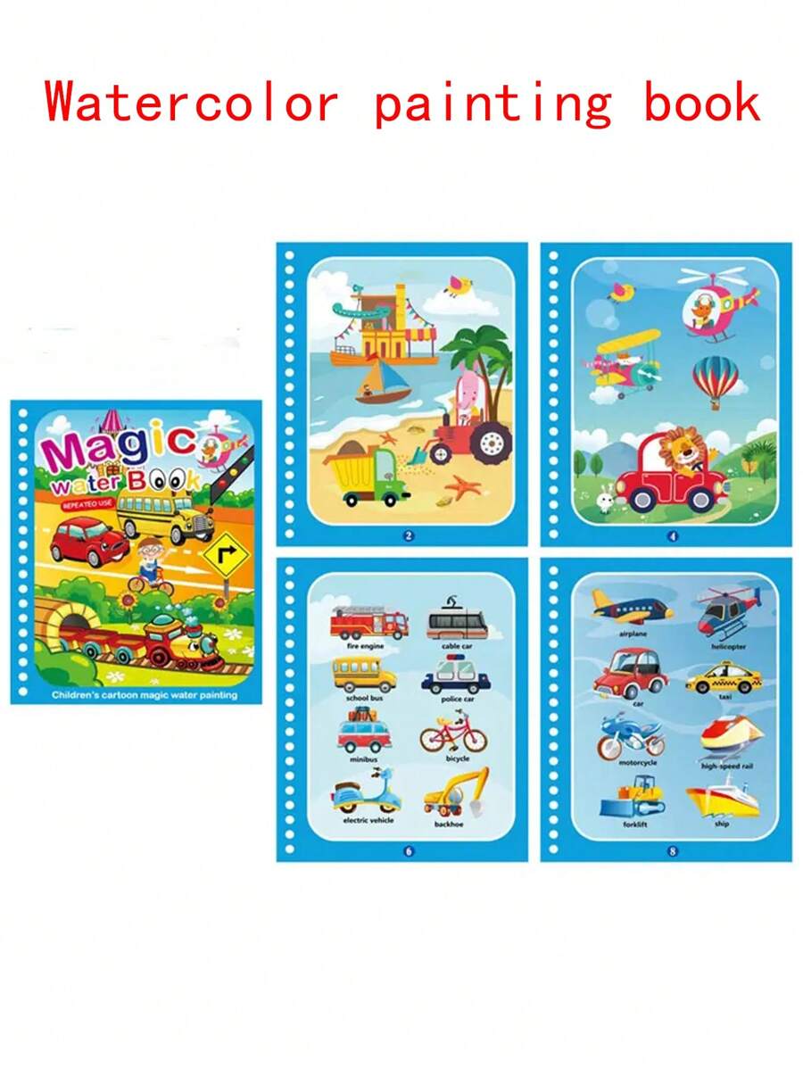 1本水畫書中文字符寧靜書,嬰兒塗鴉上色書附水筆教育玩具,幼兒園孩子必備的忙碌書 - 黃色 - 查看 1