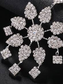 1 件水晶花朵设计头饰链吊坠 - 銀色 - 查看 4