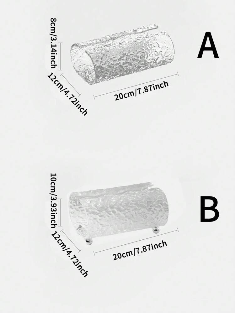 1pc Acrylic Clear Water Ripple Tissue Box Home Bathroom Decor Bathroom Organizer Fall Decor Back To School - Transparent - View 3
