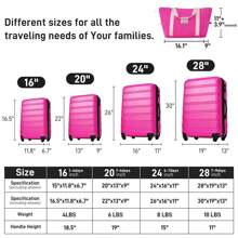 MERAX Hardshell Luggage Sets 4 Pcs + Bag Spinner Suitcase With TSA Lock Lightweight-16"+20"+24"+28" Luggages