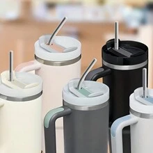 Silver 40 OZ  Cups Travel Tumbler Accessories - Silver - View 5