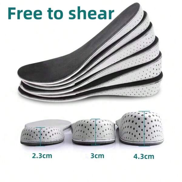1pair Invisible Height Increase Insoles For Sports & Warmth, Full Length