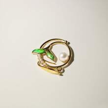 1對春天靈感綠草耳環,生動活潑的耳環 - 綠色 - 查看 3