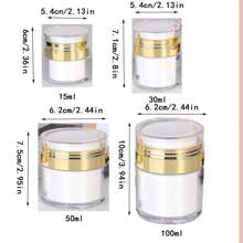 1pc Press-Type Vacuum Cream Container Full Coverage Lotion Bottle, Portable Cosmetic Sub-Bottle For Travel - Gold - View 3