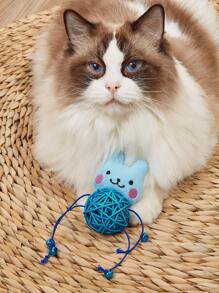 1pc Cute Rabbit Shaped Interactive Sound Toy For Pets, Suitable For Cats To Play And Relieve Boredom - Blue - View 1