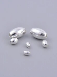 10入組時尚925純銀橄欖桶形散珠,手工diy手鍊、項鍊,送給朋友的禮物,手工藝愛好者必備