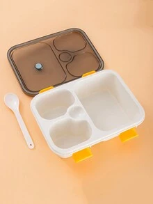 Japanese Style Lunch Box For Elementary School Students And Office Workers, With Separated Compartments - White - View 2