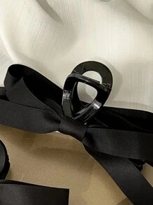 1 件黑色蝴蝶結裝飾女式髮夾,適合公主/逃脫者/馬尾辮等。 - 黑色 - 查看 3
