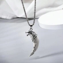 1件炫酷的狼牙頸鏈,適合8到16歲的男孩 - 彩色 - 查看 1