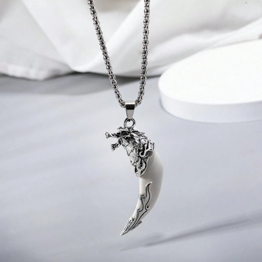 1件炫酷的狼牙頸鏈,適合8到16歲的男孩 - 彩色 - 查看 1