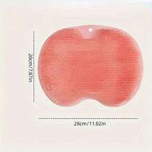 1pc Slouchy Back Massage Bathing Tool, Silicone Shower Brush, Bathroom Wall Mounted Suction Cup Massager - Multicolor - View 2