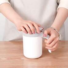 1pc 380ml/12.8oz Stainless Steel Electric Stirring Cup, Coffee Cup, Suitable For Drinks, Daily (Without AAA Battery) - Light Grey - View 5