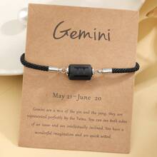 1pc 12 Constellation Protection Bracelet Women's Hand Rope BraceletSweet Gifts For Friends - Black - View 5