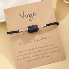 1pc 12 Constellation Protection Bracelet Women's Hand Rope BraceletSweet Gifts For Friends - Black - View 8